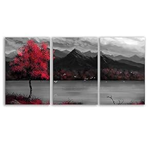 Canvas Wall Art Abstract Cloud Tree Pictures Home Wall Decorations for Bedroom Living Room Oil Paintings Canvas Prints Framed - 16"x24" x 3 Panels