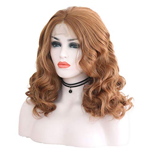 Clearance Sale! Exteren Curly Wig Glueless Full Lace Front Wigs Brown Fashion Women Indian Human Hair (Brown)