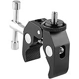 ChromLives Super Clamp Photography Camera Crab Clamp with 1/4''-20 to 1/4'' 20 Screw Converter for 15mm Rods/Lights/Umbrellas/Shelves/Cross Bars and More