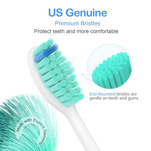 Senyum Replacement Toothbrush Heads, Compatible with Philips Sonicare Toothbrush Head Electric Handles, 12 Pack (All Click On)