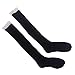 HDE Women's Knee High Socks with Crochet Lace Trim Cotton Knit Boot Stockings (Black)