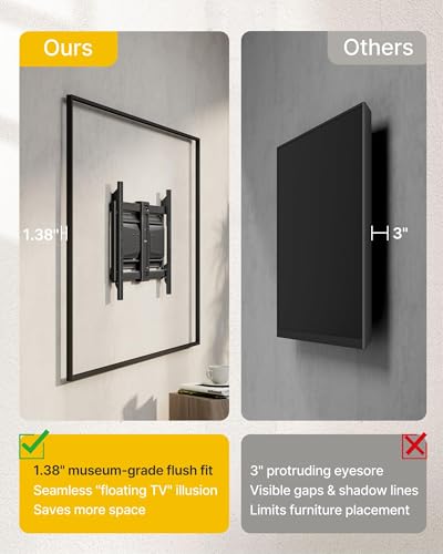 monTEK 1.38" Ultra Slim TV Wall Bracket for 37-90 Inch TVs Up to 85kg, Swivel, Tilt & Extend, Heavy Duty TV Wall Mount with Double Arm, Full Moiton TV Bracket, Max VESA 600x400mm