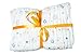 Baby Muslin Hooded Towel and 2 Washcloths Bath Set - Extra Soft and Large Towel 33,5 x 33,5 inch (85x85 cm ) 6 Layer Gauze 100 % Organic Cotton
