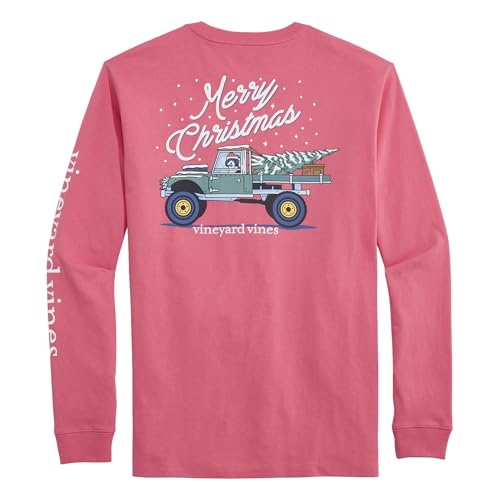 Vineyard Vines Truck & Tree Long-Sleeve Pocket Tee, Jetty Red, Small