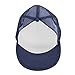 DALIX Flat Billed Trucker Cap with Mesh Back in Navy-White