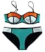 Cocoship Multicolor Diving Suit Neoprene Push up Bikini Colorful Swimsuit(FBA)