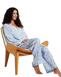 YiNi LuLu Womens Silk Satin Pajamas Set Button Down