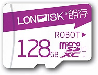 [10-year-warranty] LONDISK ROBOT 128GB UHS-I Class 10 Micro SDXC Memory Card with Adapter (U1, LONDISK-128gb)