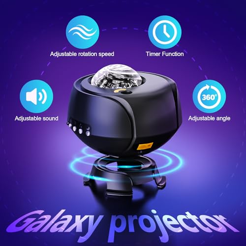 The Largest Coverage Area Galaxy Lights Projector 2.0, FLITI Star Projector, with Changing Nebula and Galaxy Shapes Night Light