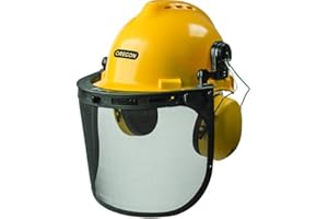 Oregon Chainsaw Safety Protective Helmet with Visor Combo Set, Yellow