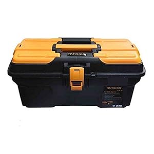 Taparia PTB13 Compact Plastic Tool Box with Organizer (Orange and Black)