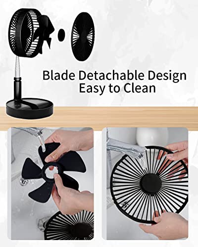 UNITEDTIME Tragbarer Ventilator Faltbar - Wiederaufladbar Mit Fernbedienung