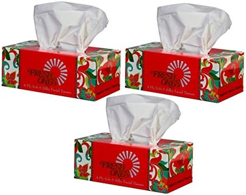 FreshOnes FG000089 Facial Tissues (80 Pulls x 4 Ply, Pack of 3)
