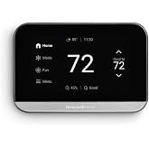 Honeywell Home X7S Smart Wi-Fi Programmable Thermostat, Black | Humidity Monitoring, 4.3" Customizable Touchscreen Display, Sensor Feature, Energy Star, Works w/Alexa, Matter, Apple, Google