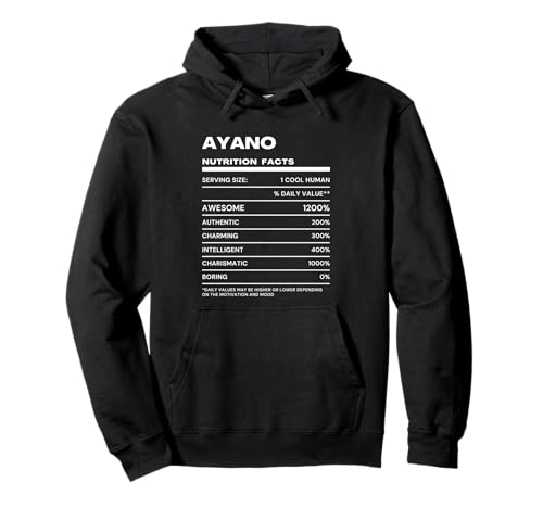 Ayano Nutrition Facts Name Pullover Hoodie