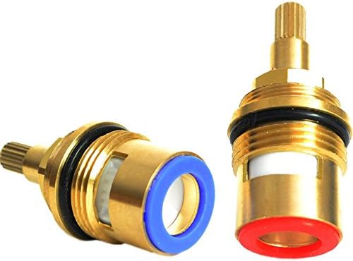 Huashan G 3/4 Kitchen Faucet Bathroom Basin Shower Replacement Brass 1/4 Turn Ceramic Disc Cartridge Hot Cold Tap Valve Gland Cartridge Quarter