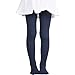 Monvecle Girls' Thick Cotton Stockings Socks Stretch Cable Knit Footed Tights Navy 6-8