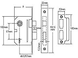Yale PM236PB25 Bathroom 2 Lever Sash Lock 67mm Brass Finish view 3