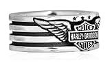 Harley-Davidson Men's .925 Sterling Silver American Heritage Band Ring. HDR0321
