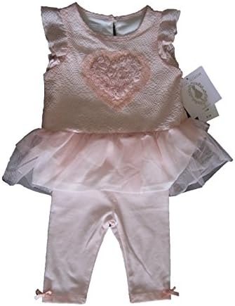 Nanette Baby Girls' 2 Piece Light Peach Dress And Knit Pant 18Mth