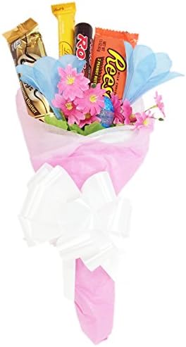 Happy Easter Spring Fling Candy Bouquet Gift ~ Decorated Bouquet with Assorted Candies and Flowers