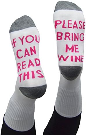 YITU Novelty Cotton Socks - IF You Can Read This PLEASE Bring Me Some Wine Socks