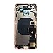 CELL4LESS Back Housing Complete Assembly Metal MidFrame w/Back Glass - Sim Card Tray and Camera Frame and Lens for iPhone 8 NO Logo (Gold)