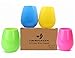 NEEKFOX Unbreakable Silicone Wine Glasses, BPA Free Food Grade Kids Cups Foldable,Set of 4 Assorted Colors for Outdoor Camping Traveling,12oz Picnics Stemless Silicone Cups
