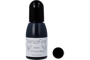 Tsukineko 1/2 Fluid Ounce VersaFine Pigment Inker, Onyx Black