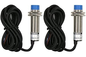 Baomain 2-Pack 1-10mm Capacitive Proximity Switch, PNP NO DC 10-30V 200mA, M18 Sensor Switch Blue LJC18A3-B-Z/BY