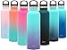 Simple Modern Insulated Water Bottle with Handle Lid 1 Liter Reusable Ascent Narrow Mouth Stainless Steel Thermos Flask, 32oz Handle Lid, Ombre: Tropical Seas