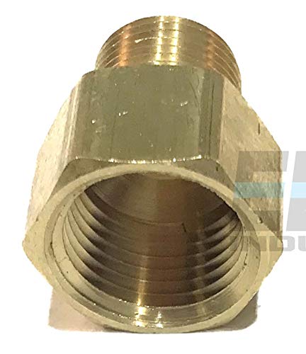 EDGE INDUSTRIAL Brass Pipe Adapter 1/2" FNPT x 3/8" MNPT Fuel/AIR/Water/Oil/Gas WOG