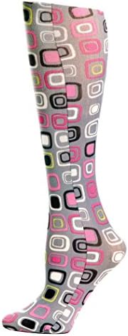 Blue Jay Grey Dot Art Light Compression Knee Hi Socks 8-15 mmHg, Fits Women's Shoe Size 5-11, Ultra Sheer Latex-Free Compression Socks, Improve Circulation Giving Your Legs Relief They Need