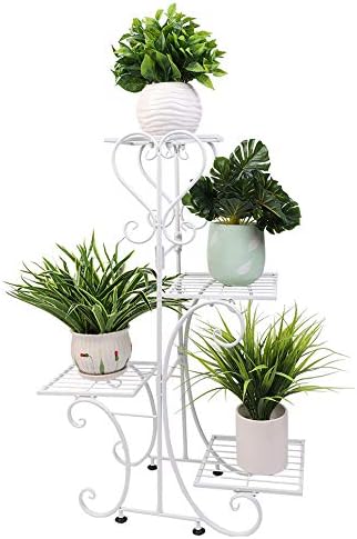 フラワースタンド アイアン 室内 白 4段 植木台 ベランダ 花台 プランタースタンド ガーデニング 棚 アンティーク ポットスタンド