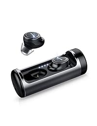 Ture   Auriculares inalámbricos Bluetooth 5.0 TWS Audio Technica con cancelación de ruido, auriculares deportivos con carcasa de carga de batería 15H, micrófono integrado, auriculares estéreo