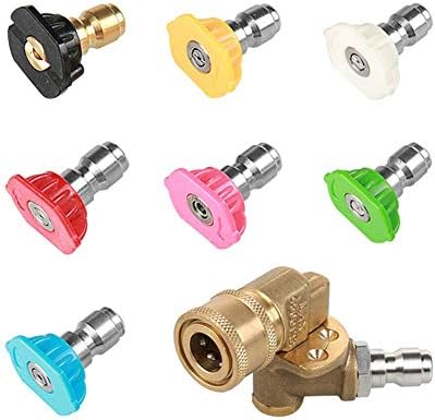 Spray Nozzle Kit 8pcs/Set Brass Foam Generator Accessories Car Washer Auto Tool Adjustable gh Pressure Cleaning Power 1/4 Connector tary Quick