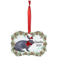 Silver Rabbit Christmas Ornament 2024
