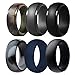 Silicone Wedding Ring for Men, 6 Pack Breathable Silicone Rubber Wedding Bands Durable Silicone Ring - 8.7 mm Wide(Camo,Navy Blue,Dark Grey,Black)