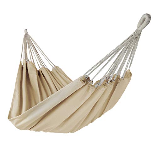 BB Sport Tuch Hängematte 200 x 140 cm max. Belastbarkeit 200 kg Tragetasche 1-2 Personen Camping Garten Balkon Terasse Wetterfest, Farbe:Beach – Bild 4