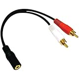 Generic Y-Cable 6-Inch 3.5mm Stereo Female To 2 x RCA Male Cable Adapter Gold Plated Connector