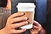 100 Pack - 12 Oz [16 Oz] [4 Colors] Disposable Hot Paper Coffee Cups, Lids, Sleeves, Stirring Straws - Clean White
