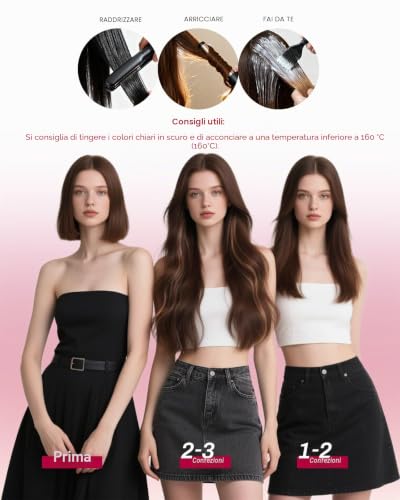Moresoo Clip in Human Hair Extensions 60 cm Black Jet Remy Human #1 120 g 7pcs | Instant Volume, Invisible At The Neck, Modern Style, Easy To Wear, Soft Texture