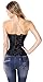 Charmian Women's Gothic Punk Satin Boned Zipper Overbust Corset Top with Buckles