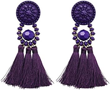Calysta Beaded Tassel Drop Earrings