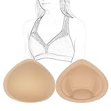 Bra Pads,Bra Insert Comfortable for Swimsuits, Workouts, Mastectomy(1 Pair)-T STREET (L, Beige)