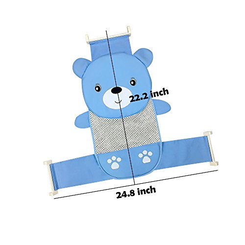 Topwon Baby Bath Seat Non-Slip Newborn Baby Bathtub Seat, Adjustable Versatile, Keep Baby Safe, Blue (B)