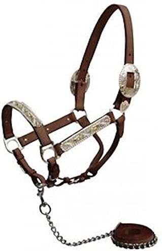 Medium Oiled Horse Show Halter With Pink Rhinestones And Lead Horse Tack