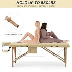 KCC Memory Foam Portable Massage Table, Foldable