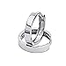 14k REAL White Gold 3mm Thickness Hoop Huggie Earrings (14 x 14 mm)