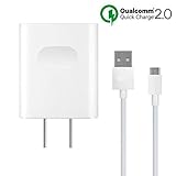 18W/9V2A Fast Wall Charger Adapter with Micro USB Cable Compatible LG G4 /LG G Flex 2 /LG V10 H968,Qualcomm Certified Quick Charge 2.0 Digital Adaptive Fast Charging uses dual voltages